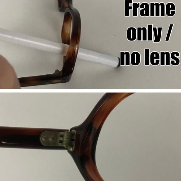 Deadstock 1960s Brown Tortoise Stripes Oval Director Eyeglasses / frame only - Picture 4 of 5